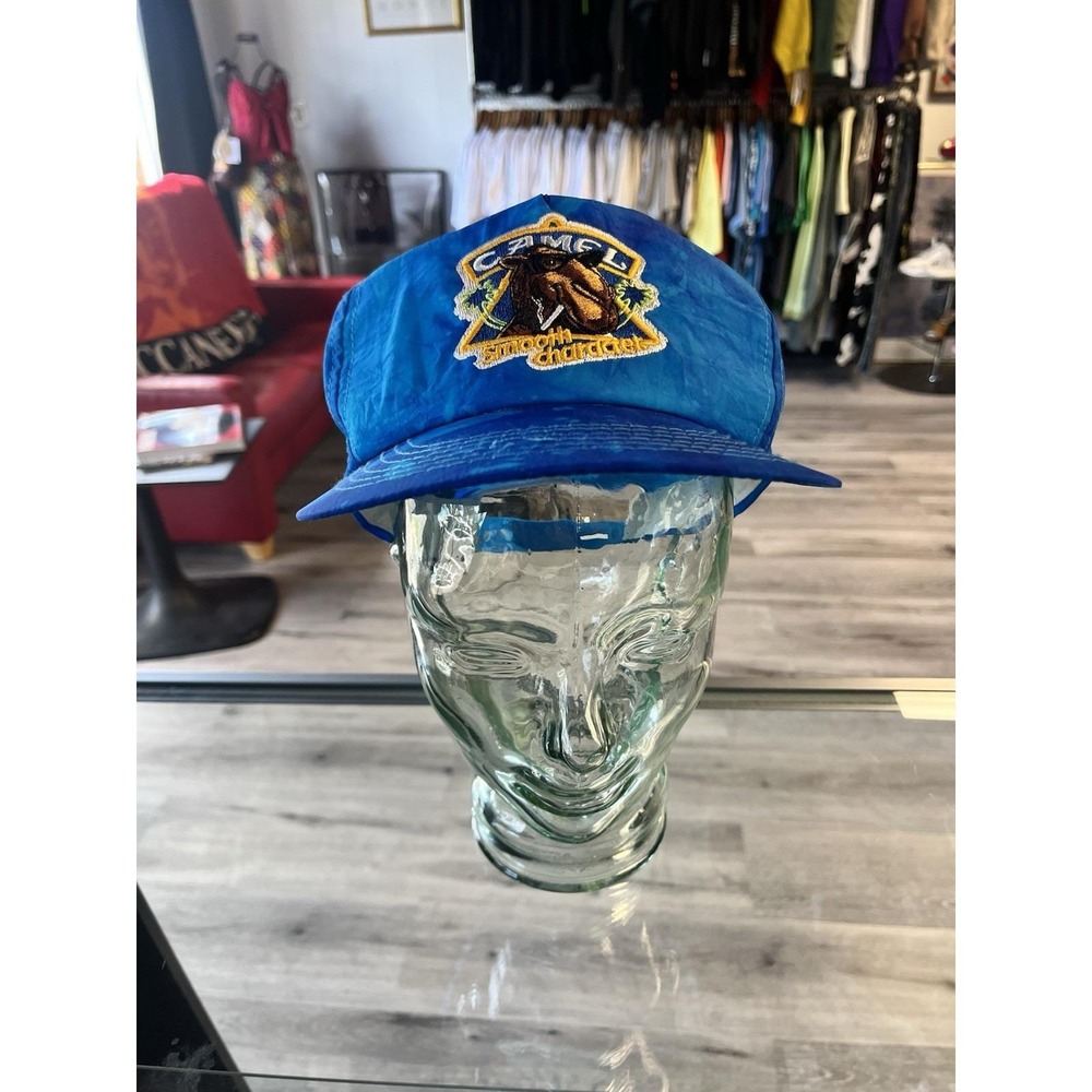 Vintage 1980s Camel Cigarettes Joe Smooth Patch Blue Tie Dye Snapback Hat